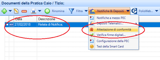 Attestazione di conformità